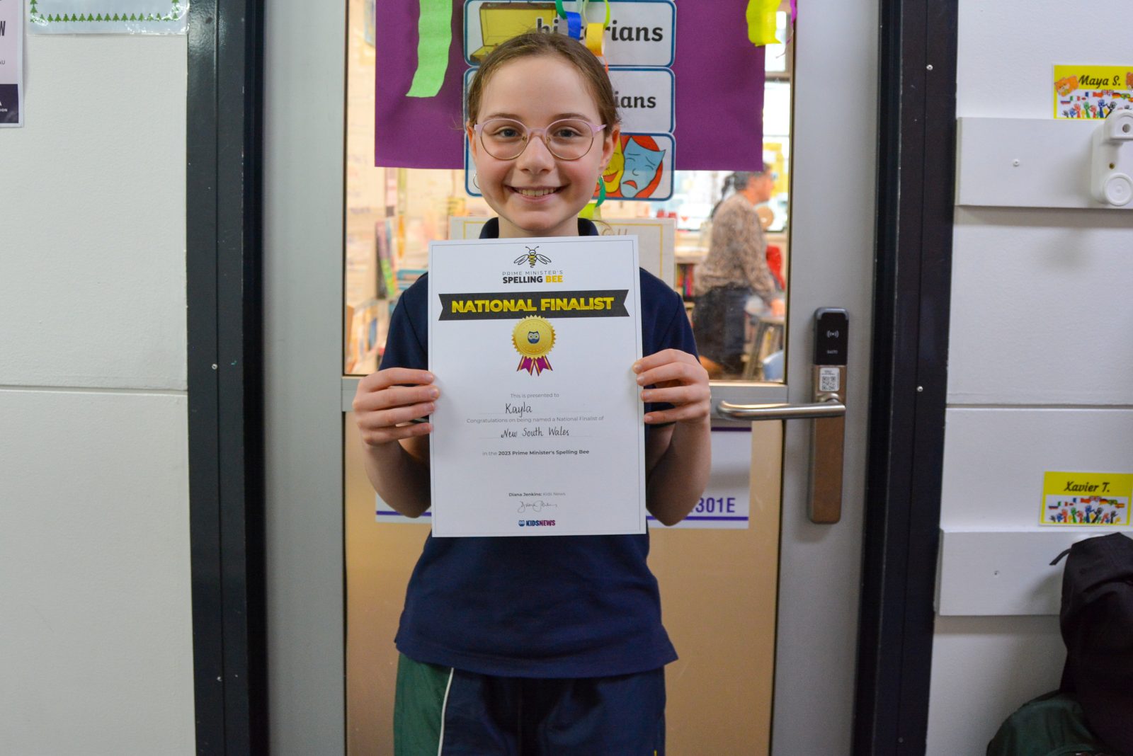 Kayla achieves perfect result in Spelling Bee International Grammar