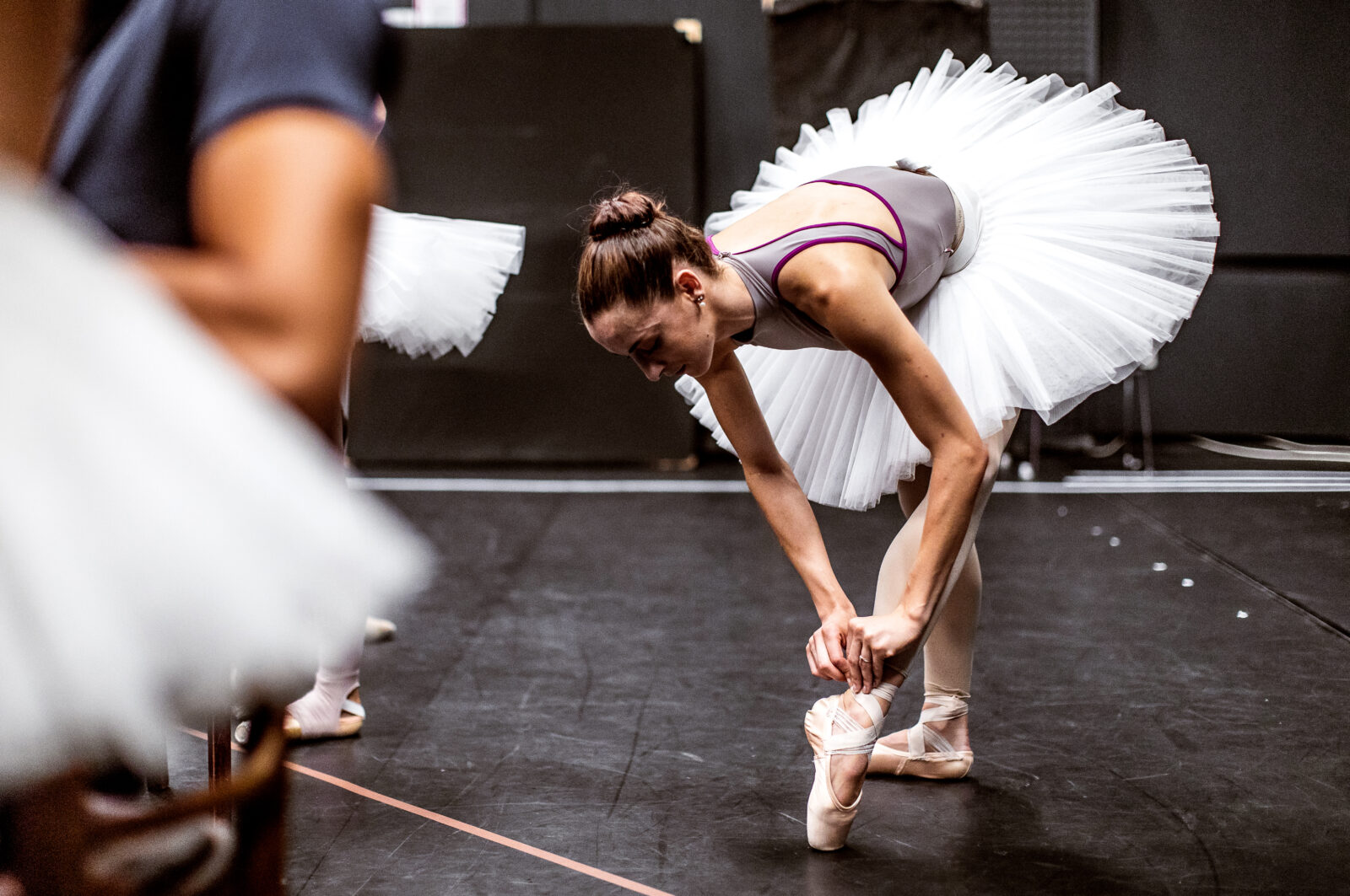 Ballet dancers exercising