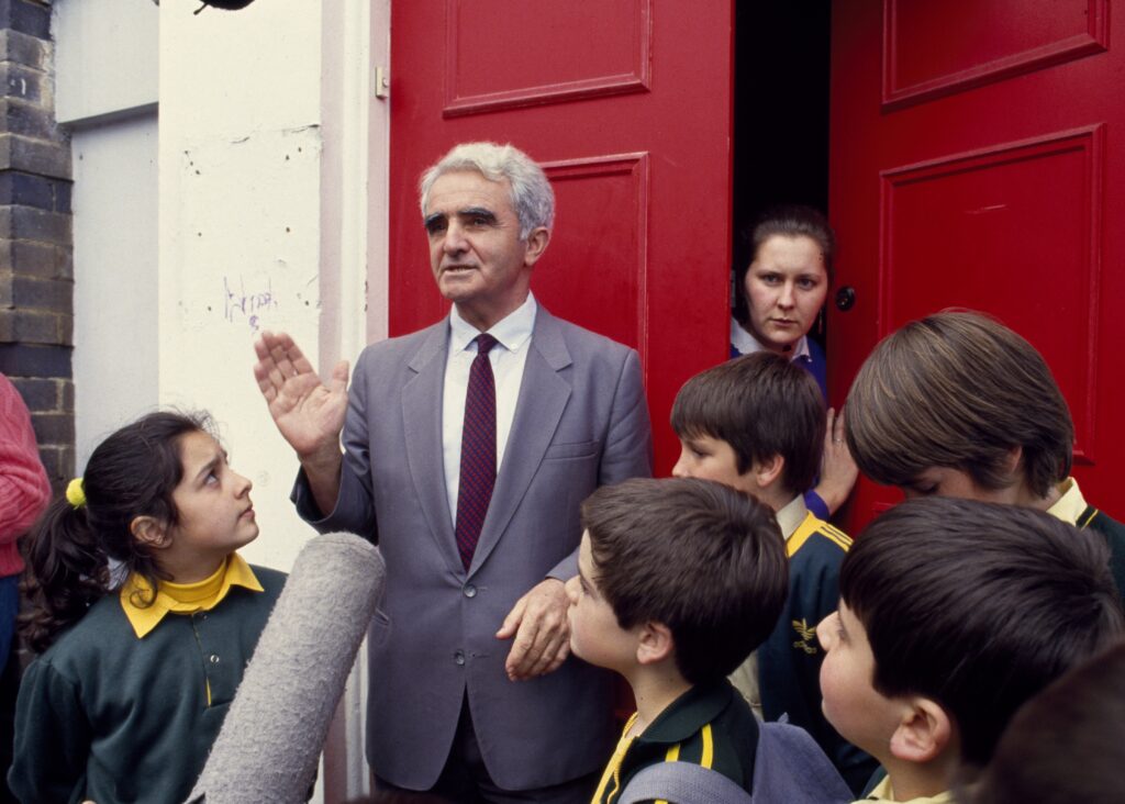 Teacher addressing students